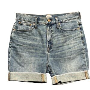 J. Crew Denim Cuffed Jean Shorts Womens Size 30 Light Blue Casual Summer Stretch